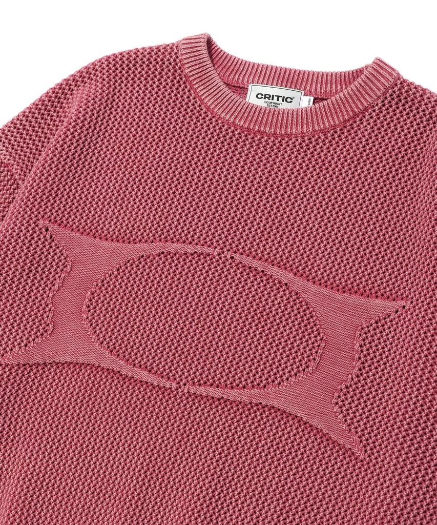 CRITIC Wormhole Logo Natural Dyeing Mesh Knit Pink