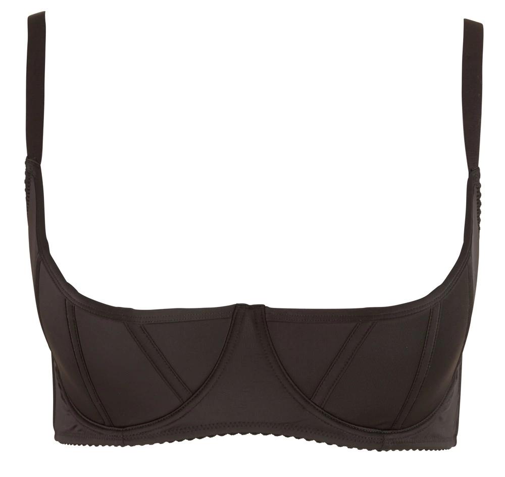 Cottelli CURVES - Underwired Push-Up Bra with Open Bust Black 85E
