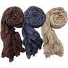 2Packs Women Hemp Shawl Wrap Long Head Neck Scarf,Linen Scarf Textur Scarf Hemp Shawl Windproof,warm,stylish Color-blocked Scarf