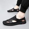 Fashion Men Sandals 2024 Summer New Trend Breathable Leather Men Casual Sandals Fashion Flats Beach Sandals Soft Shoes for Men Big Size