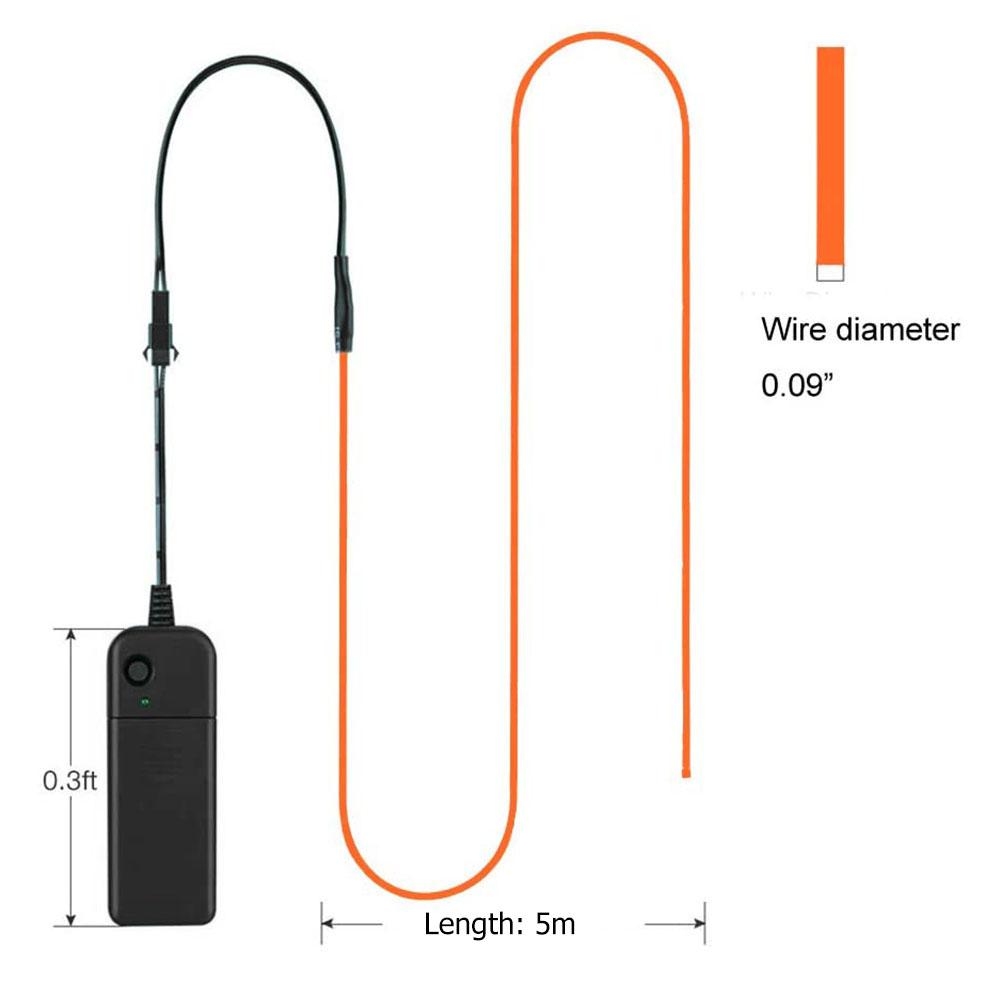 Светящаяся ультра-яркая гибкая светящаяся линия, веревочная трубка, неоновая коробка для батарей, набор костюмов «сделай сам», декор одежды
