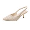 French Xiaoxiangfeng High-heeled Bag-head Sandals Women's 2024 New Summer Thin-heeled Pointed-toe Slip-on Shoes