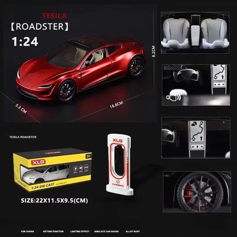 1:24 сплава Tesla Sports Car Model литой металлический игрушечный автомобиль кабриолет игрушка с зарядкой куча мальчик подарок коллективное украшение дома коллекция украшений