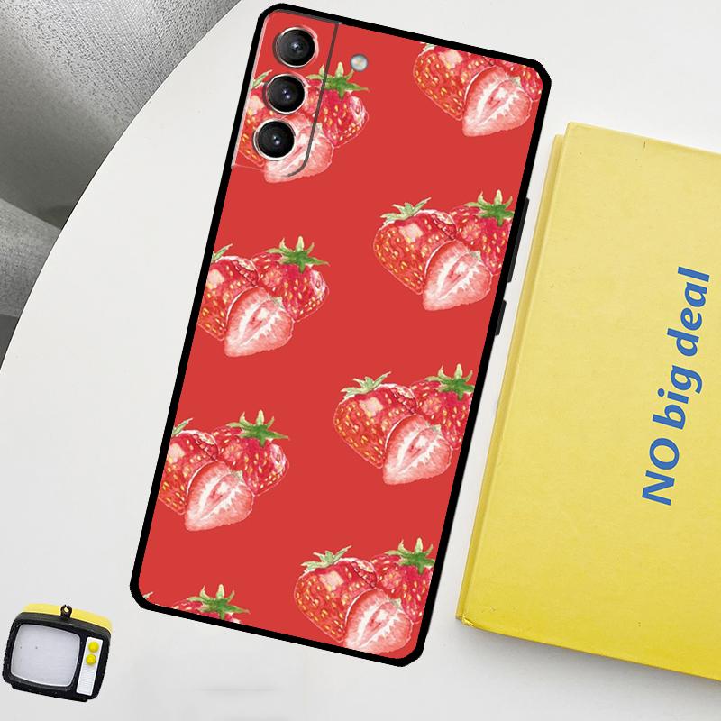 Чехол для телефона Клубника Для Samsung Galaxy S25 Ultra S21 S22 S23 S24 Ultra S9 S10 S20 Plus S25 FE