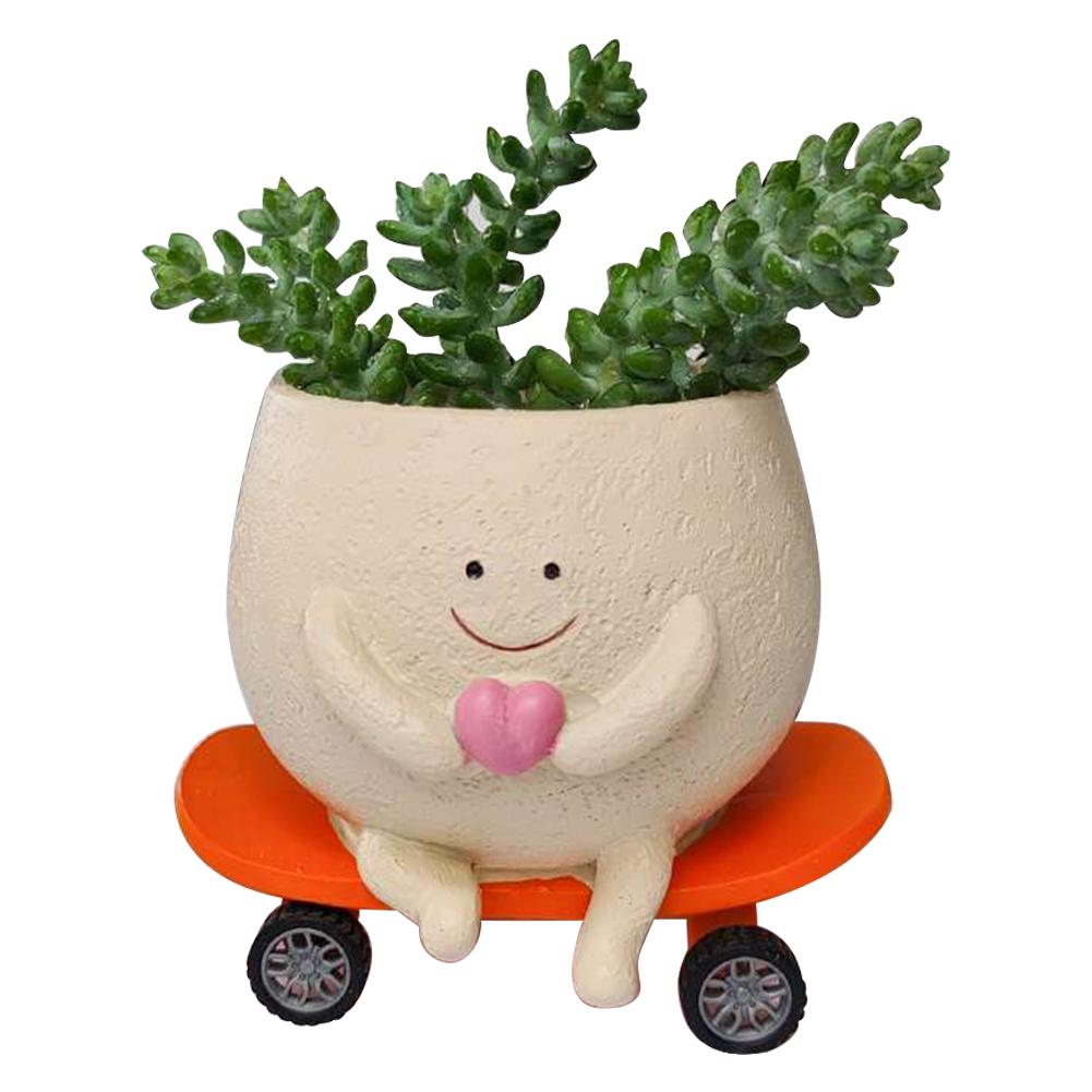 Mini Swing Face Planter Pot Hanging Head Planter Smile Face Hanging Hammock Planter for Indoor Outdoor Plant Succulent Pots