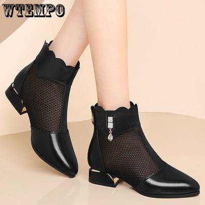 Прохладные летние сапоги из марли и дышащие нескользящие массивные сандалии с круглым носком для женщин