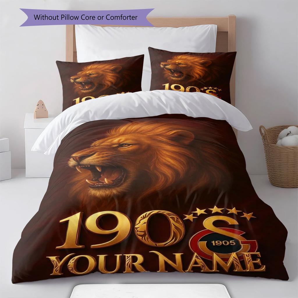 Galatasaray S Custom Name Pattern Bedding,Quilt Set Quilt Cover Pillowcase Home Birthday Gift(1 * duvet cover + 2 * pillowcase, without core)