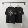 Unisex Cotton T-Shirt With Embroidered Cross Sanskrit Print Loose Fit Short Sleeve Tee