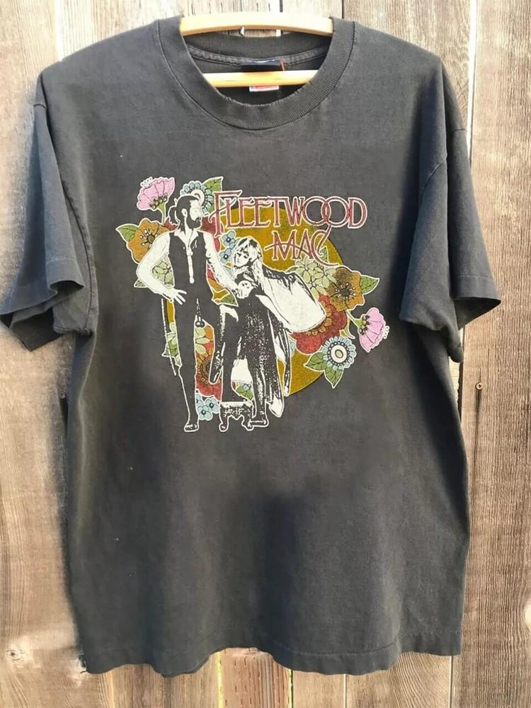 Fleetwood Mac Rumours 90-е Редкий Дизайн Угольный Цвет Унисекс Футболка Репринт Унисекс Футболка