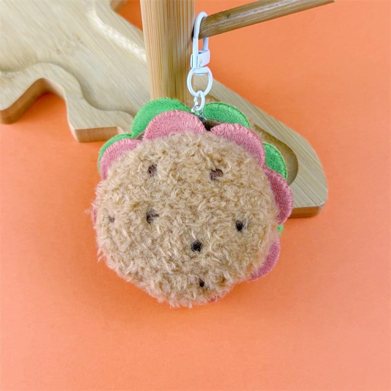 Мультяшный Плюшевый Гамбургер Торт Сэндвич Брелок Имитация Еды Брелок Подвеска на Сумку Креативное Украшение для Рюкзака Подарки