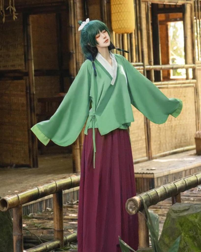 Maomao Косплей с Косплей Полный Взрослый Культурный Maomao Косплей Парик [Kamizu Ryohin] Парик, Дева, Монолог Аптекаря, Костюм, Набор, Костюм,