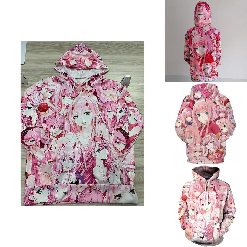 Уютное и стильное аниме худи унисекс с рисунком Zero Two из Darling In The Franxx