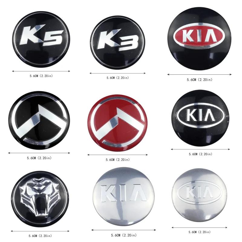 AABJA1 4pcs Car Wheel Center Hub Sticker Decal for KIA K3 K5 Sorento Ceed Picanto Forte Optima Stinger Sportage R Rio Soul Accessories