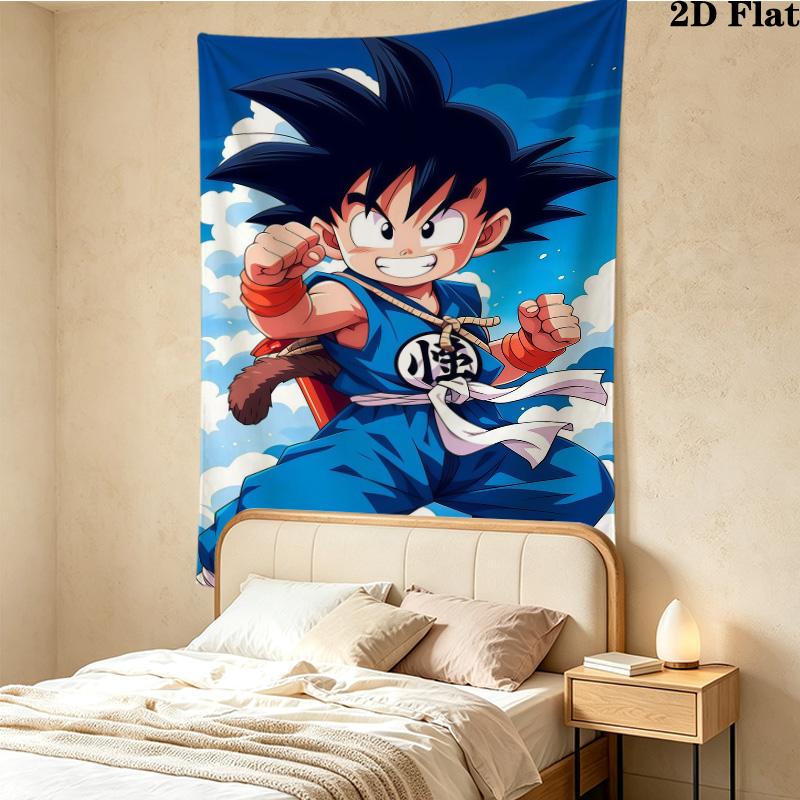Son Goku Wall Tapestry Aesthetic Wall Hanging Printed Fabric Blanket Decorative Tapestries For Bedroom Living Room Home Decor