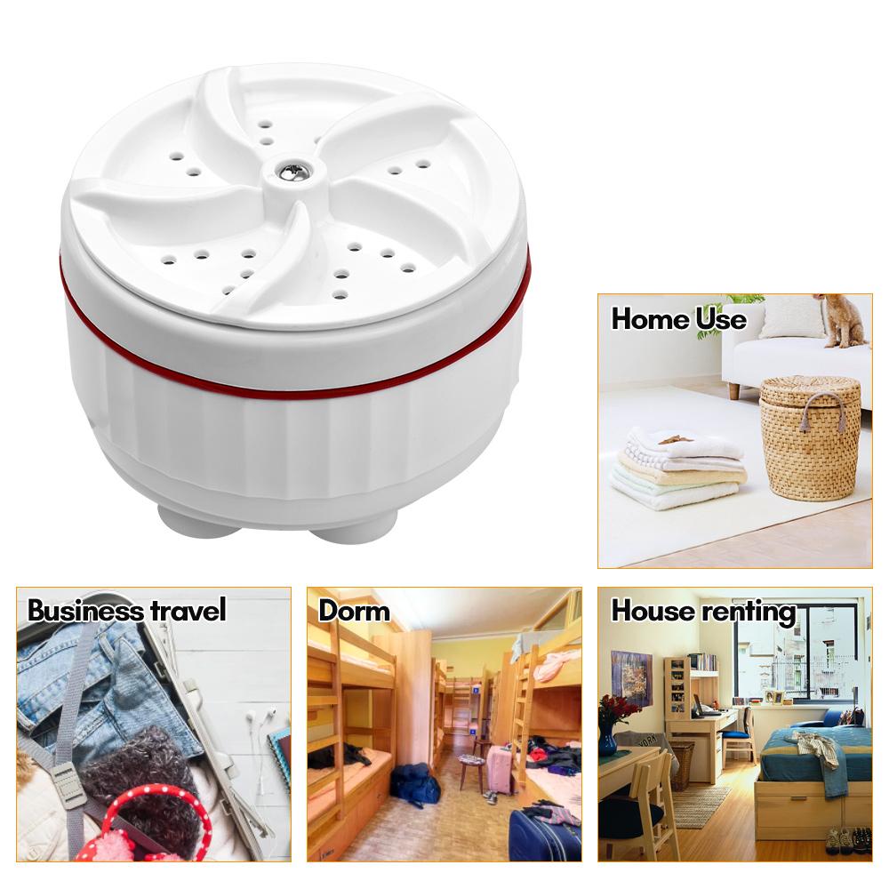 Portable Mini Washer Ultrasonic Turbo Washing Machine with USB Power Supply Suction Cups for Travel Business Trip