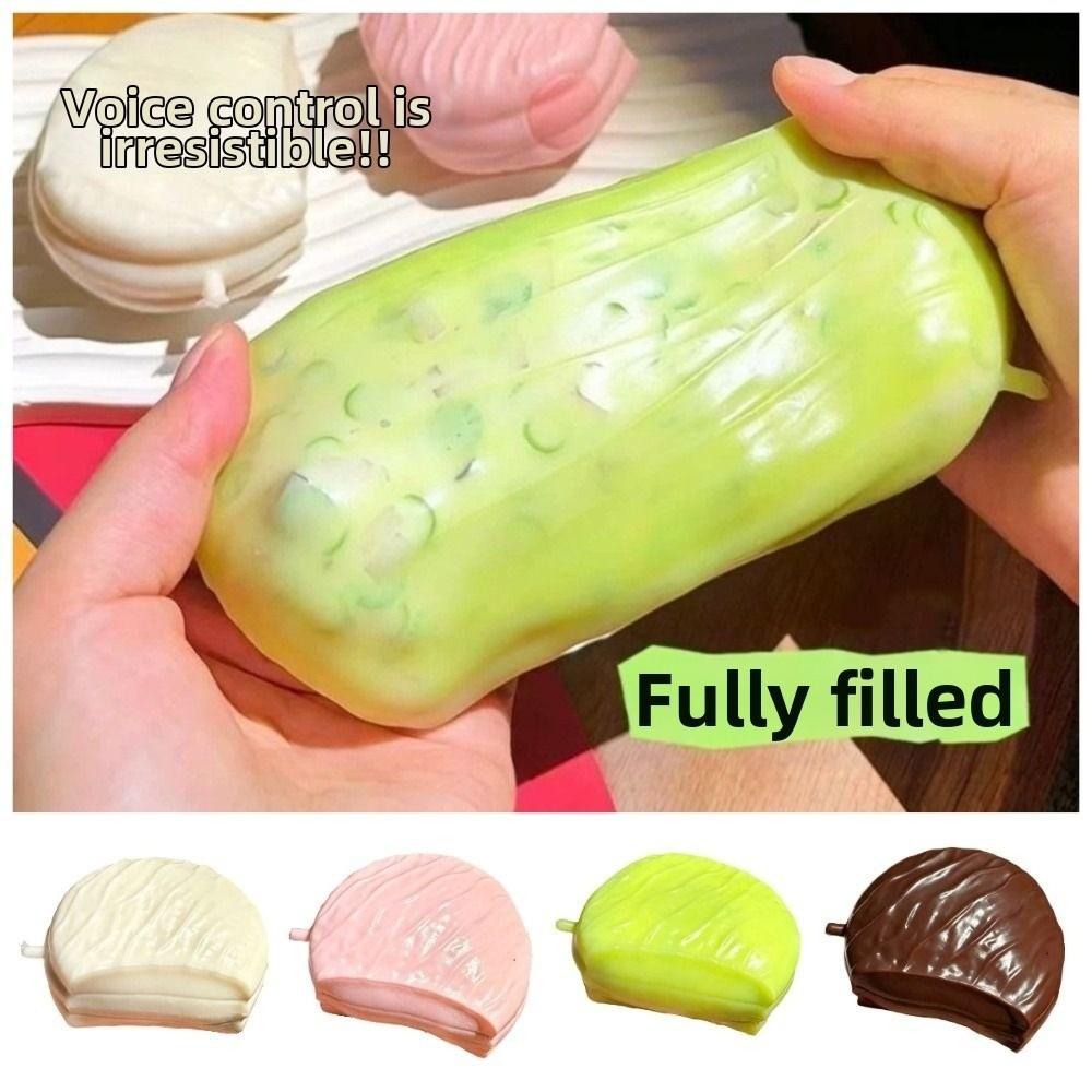 Sound Effects Cake Squeeze Toy Crunchy TPR Fidget Toy Crackling Food Squishy Toy Children's Gifts