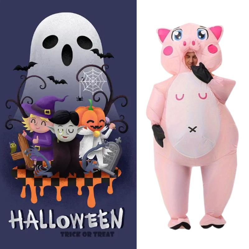 Cosplay Adult Pig Inflatable Costume For Halloween Parties Stage Performances