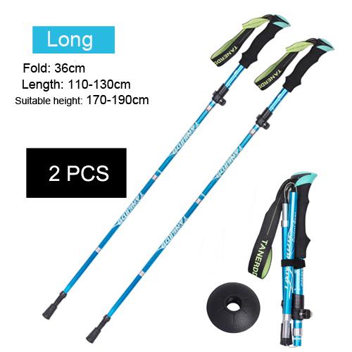2 шт./лот, 5 секций, уличные складные треккинговые палки, портативная походная трость для скандинавских пожилых людей, телескопическая клубная палка, легко помещается в сумку