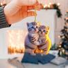 Adorable Acrylic Couple Cat 2d Car Hanging Ornament For Stylish Auto Interior Decor
