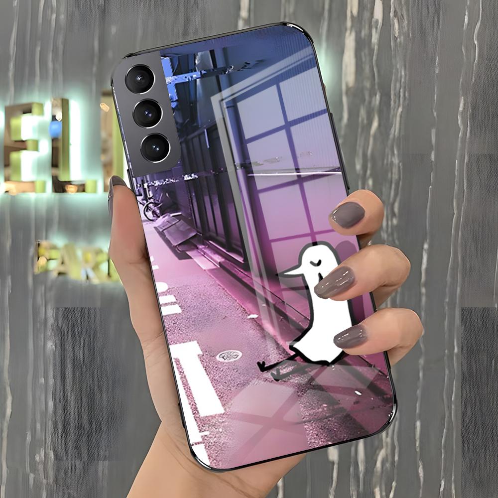 Чехол для телефона 'Спокойной ночи, П-Пунпун' для Samsung S26 S25 Plus S20 S20 Plus S22 Ultra S23 FE S21 Plus S21 Ultra Стеклянная крышка