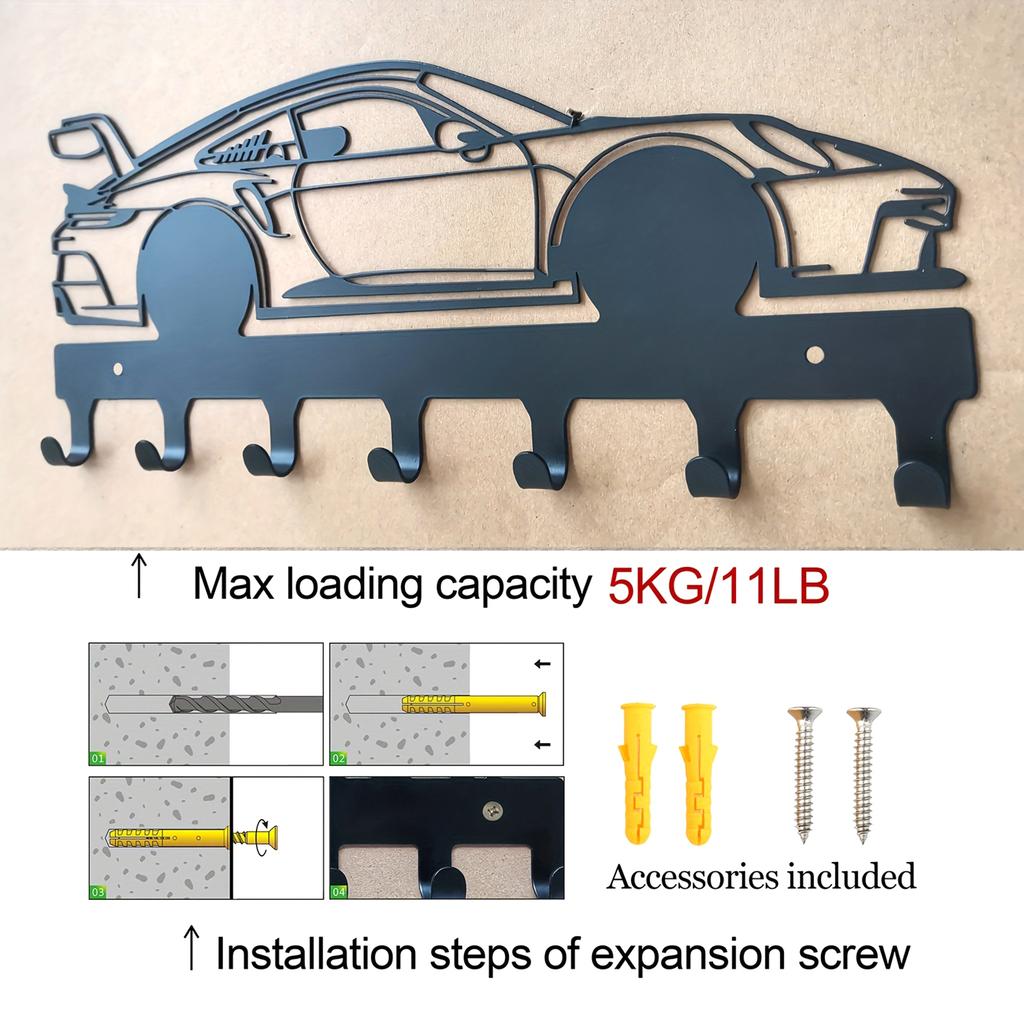 Металлический настенный держатель для ключей от машины в индустриальном стиле с современной эстетикой, многофункциональные кольца для ключей для домашнего декора