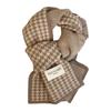 Men Women Scarf Japanese Style Plaid Pattern Long Style Wrap Autumn Winter Thermal Insulation Knitting Scarf Daily Wear