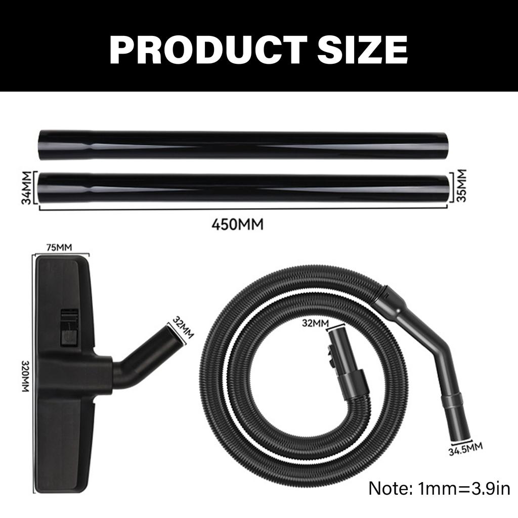 Set of 3 Vacuum Accessory Hose Vacuum Cleaner Tube Straight Pipe Flexible Soft Pipe Vacuum Cleaner Hose Floor Brush