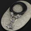 Men 'S Jewelry Room Gold Stainless Steel Leopard Head Viking Thor 'S Hammer Pendant Necklace 