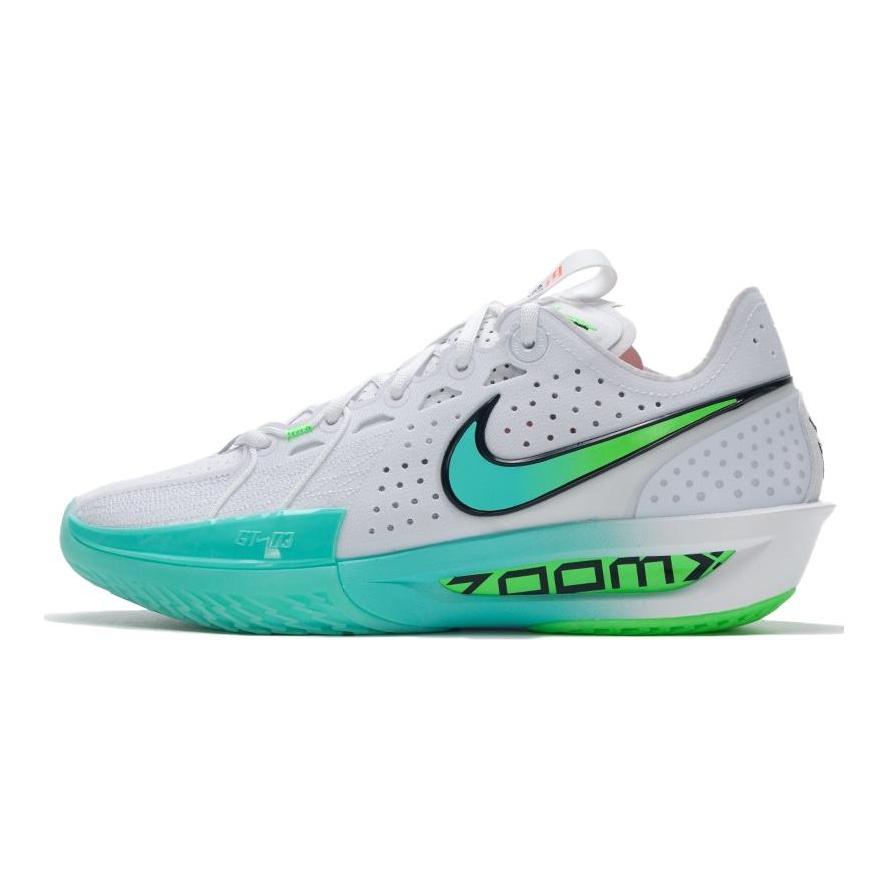 Nike ГТ. Кроссовки для баскетбола с низкой посадкой, с 3 уровнями амортизации и дышащие, унисекс, белые с зеленым, DV2918-107