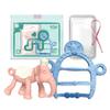 Ange Teether 2-piece Set, 3D Elephant Pink, Giraffe Bracelet Blue, 1 Set, Korean Baby Products