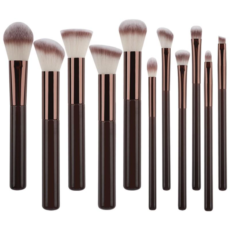 11pcs Makeup Brush Set Soft Bristle Foundation Eyeshadow Blush Brushes Daily Beauty