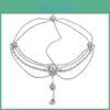 Elegant Rhinestone And Multi Layer Chain Design Women Silver Headwear Jewelry