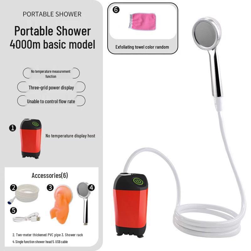Портативный электрический душ для купания на открытом воздухе, строительных площадках, в общежитиях и сельских домах.