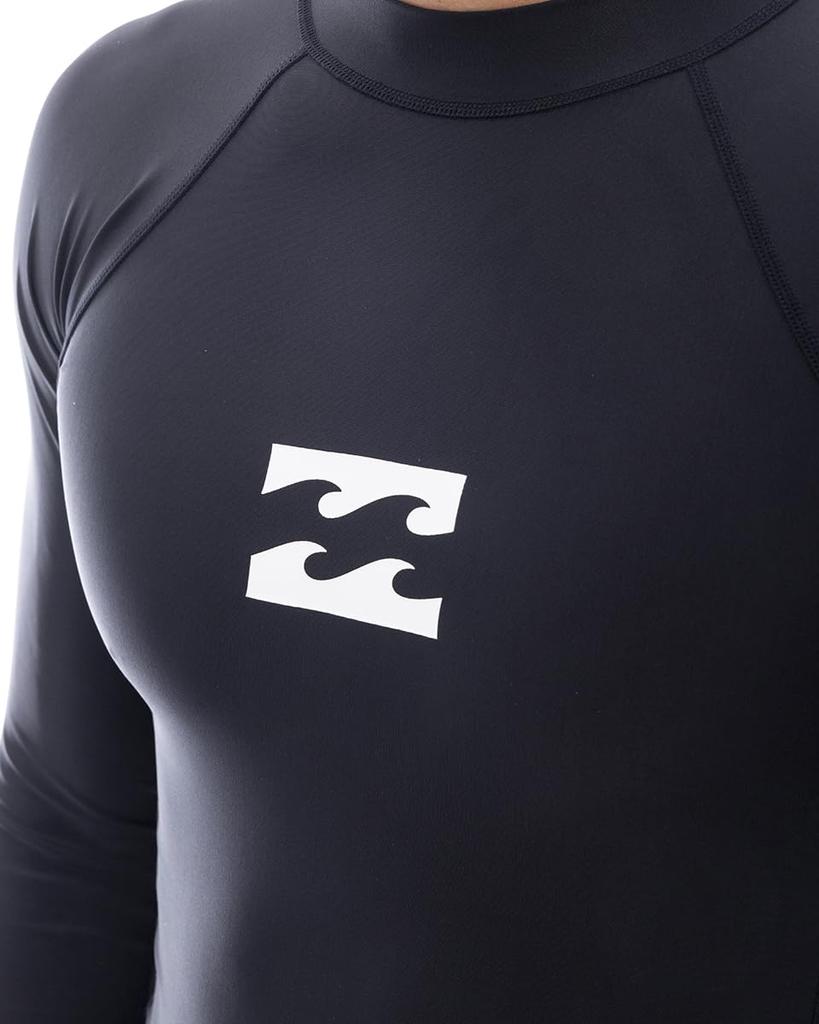 High neck long sleeve logo rash guard