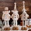 Christmas Display: Knitted Snowman & Telescopic Reindeer Dolls for Window Decoration