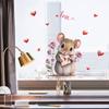 ПВХ Наклейки на окна ко Дню святого Валентина Сердце Цветок Креативные Декоративные Стеклянные Электростатическая Пленка Водонепроницаемые DIY