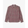 Mens Medium Check Cotton Twill Shirt Ch6729 54n I65