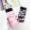 For Samsung Galaxy Z Flip 4 3 Case Camouflage Painted Transparent Shockproof Pc Hard Back Cover For Samsung Zflip4 Flip3 5g Case