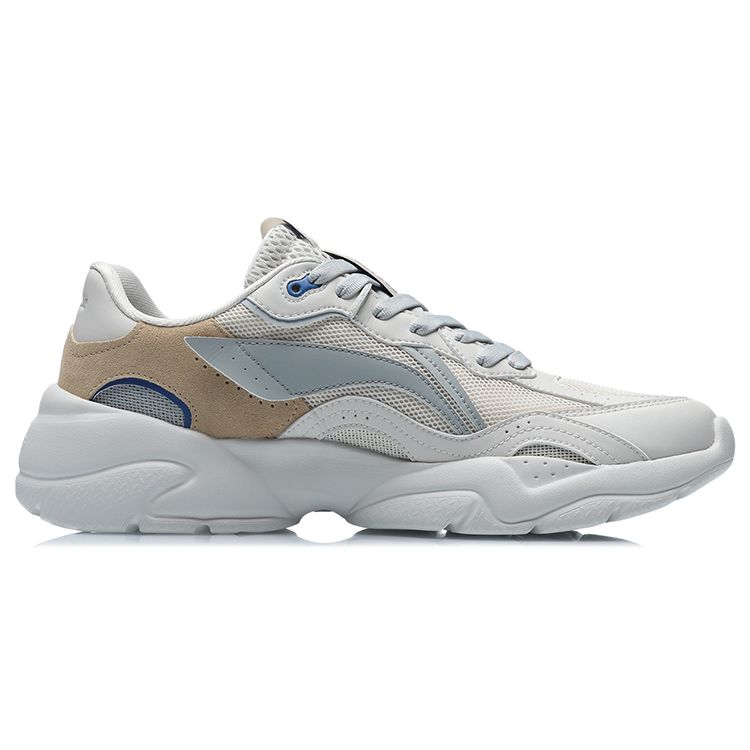 Li-Ning Нескользящие износостойкие низкие кроссовки унисекс серо-коричневые AGCR165-2