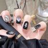 Искусственные ногти Трехмерная Fairy Love Dark Sweet Cool Ins Style Wear Nails Продвинутая металлическая текстура розы для дизайна ногтей
