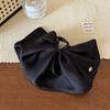 The Satin Bow Hair Clip At The Back of The Head Is Light Luxury, Stylish and Fashionable. The Ponytail Clip Is Sweet and Cute