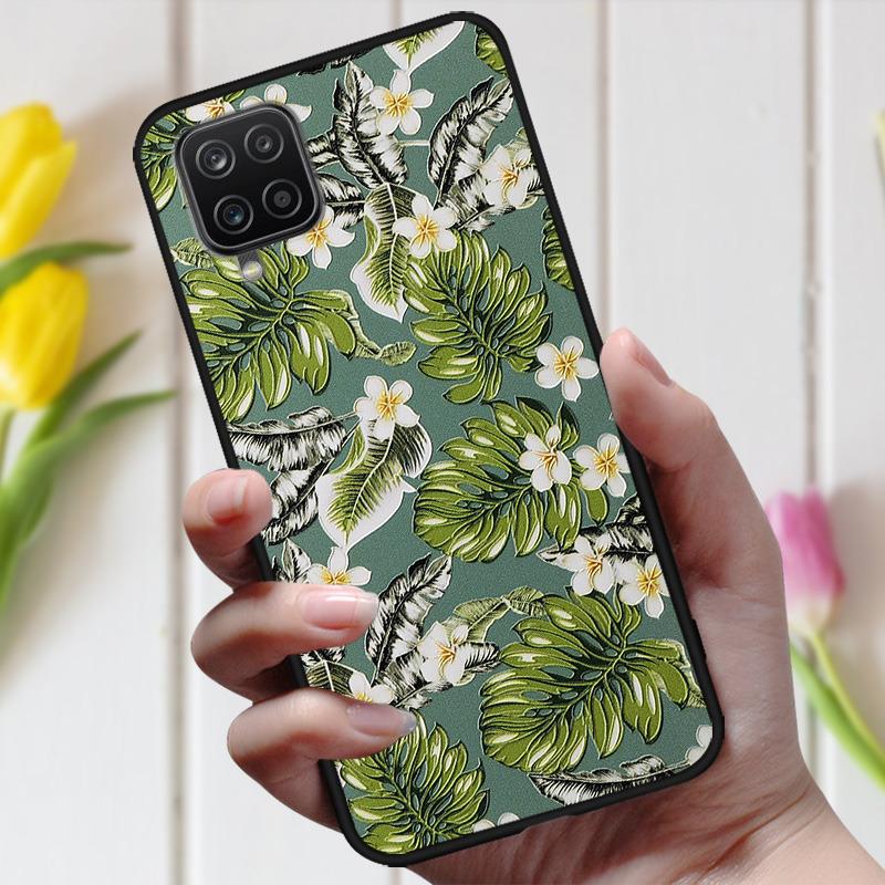 3D рельефный чехол с цветами для Samsung M32, милый рельефный чехол для Samsung Galaxy A22 4G 5G A 22 M12, чехол для телефона Galaxy M32 A12