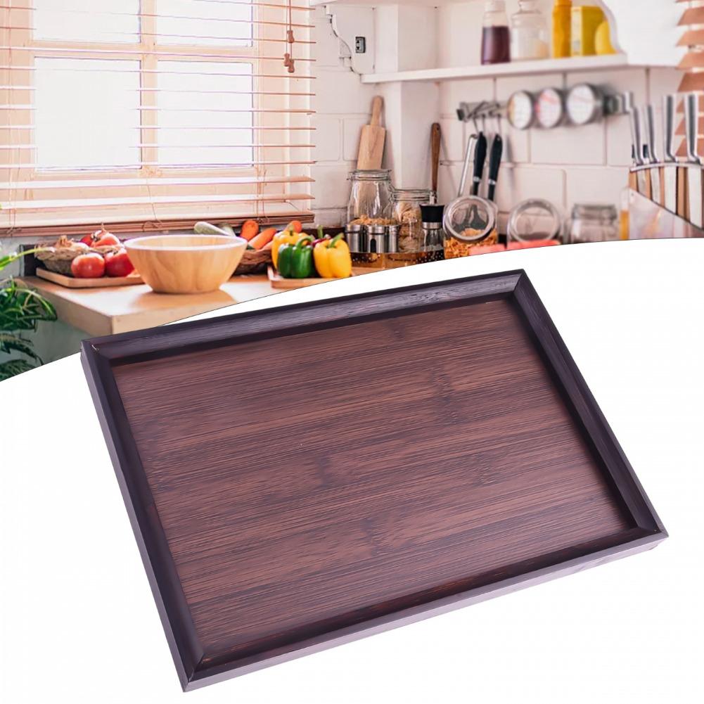 Wood Serving Tray Tableware Food Tray Rectangular Food Platter with Edge for Home Decor, Food, Vegetables, Fruit