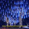 Outdoor Waterproof LED Meteor Shower Lights for Trees - Dynamic Flowing Starry Sky Effect