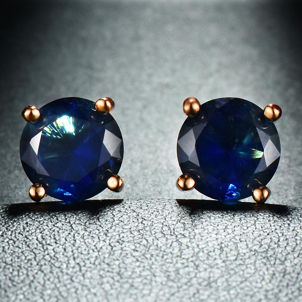 Серьги-гвоздики с камнем, цвета в ассортименте