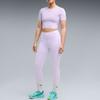 Puma Pwrmode Спортивная футболка с коротким рукавом для активного отдыха, отводящая влагу, быстросохнущая, с круглым вырезом, женская, фиолетовая 529328-46