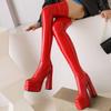 Sexy Slim Thigh High Boot Platform Black Red White Over-the-knee High Boots Women New 2024 Dance Fetish Shoes Lady Large Size 45