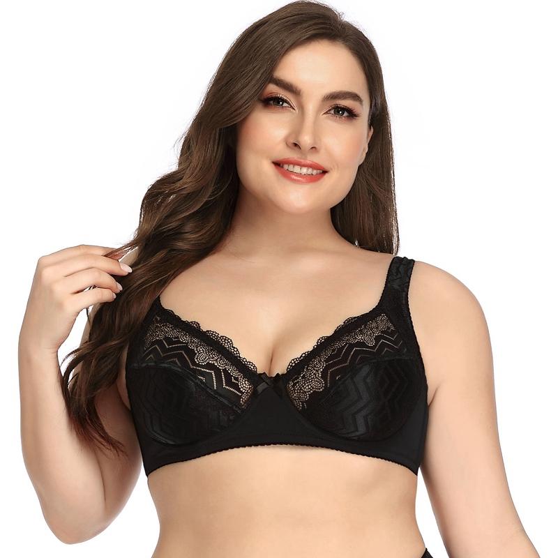 Women Bra C Cup Lace Wired Underwear Ultra Thin Unlined Bras