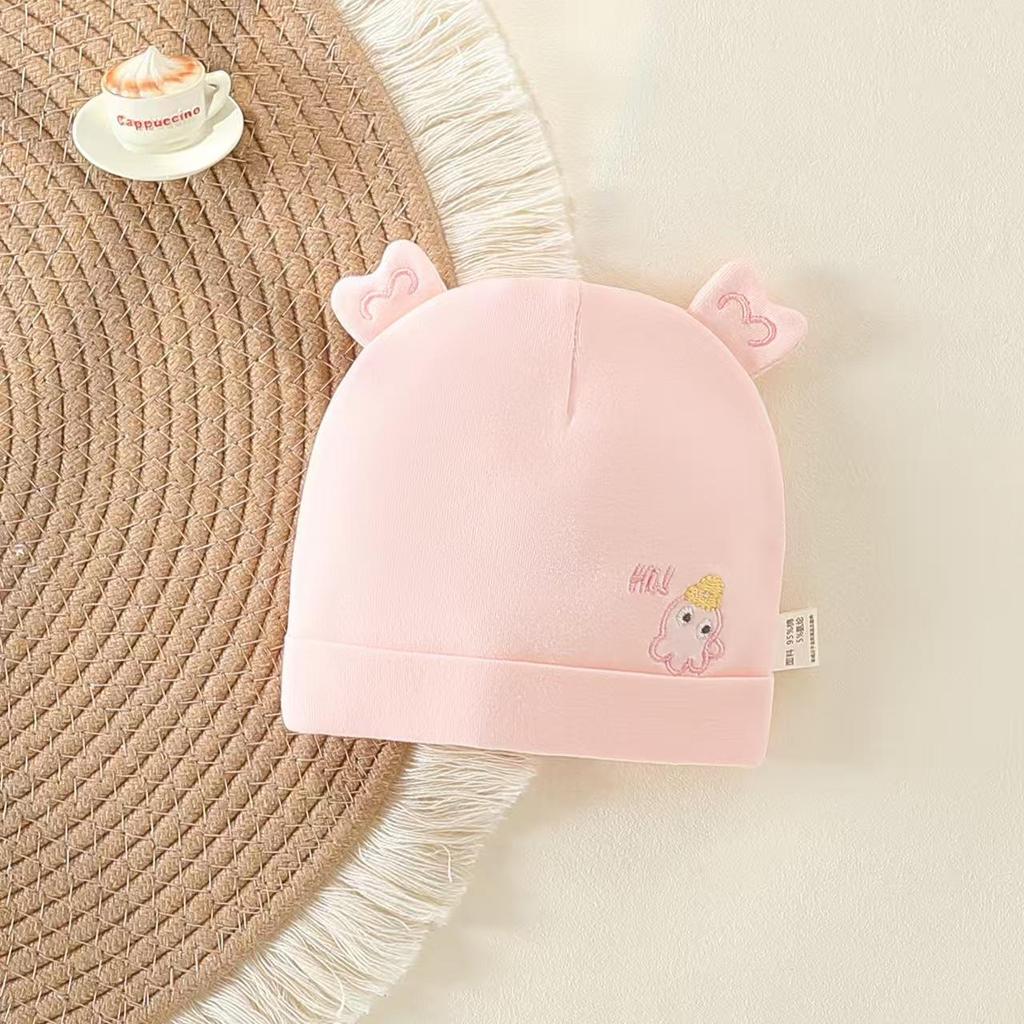 Pure Cotton Double Layer Newborn Hat for 0-3 Months, Suitable for Autumn/Winter