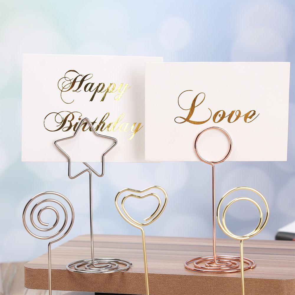 Paper Clamp Wedding Supplies Heart Shape Photos Clips Table Numbers Holder Place Card Clamps Stand